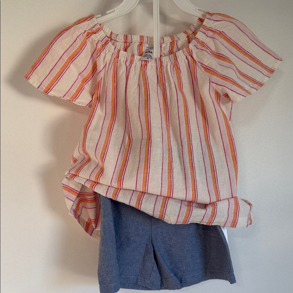 Carter's Kids Blouse With Orange And Pink Stripes